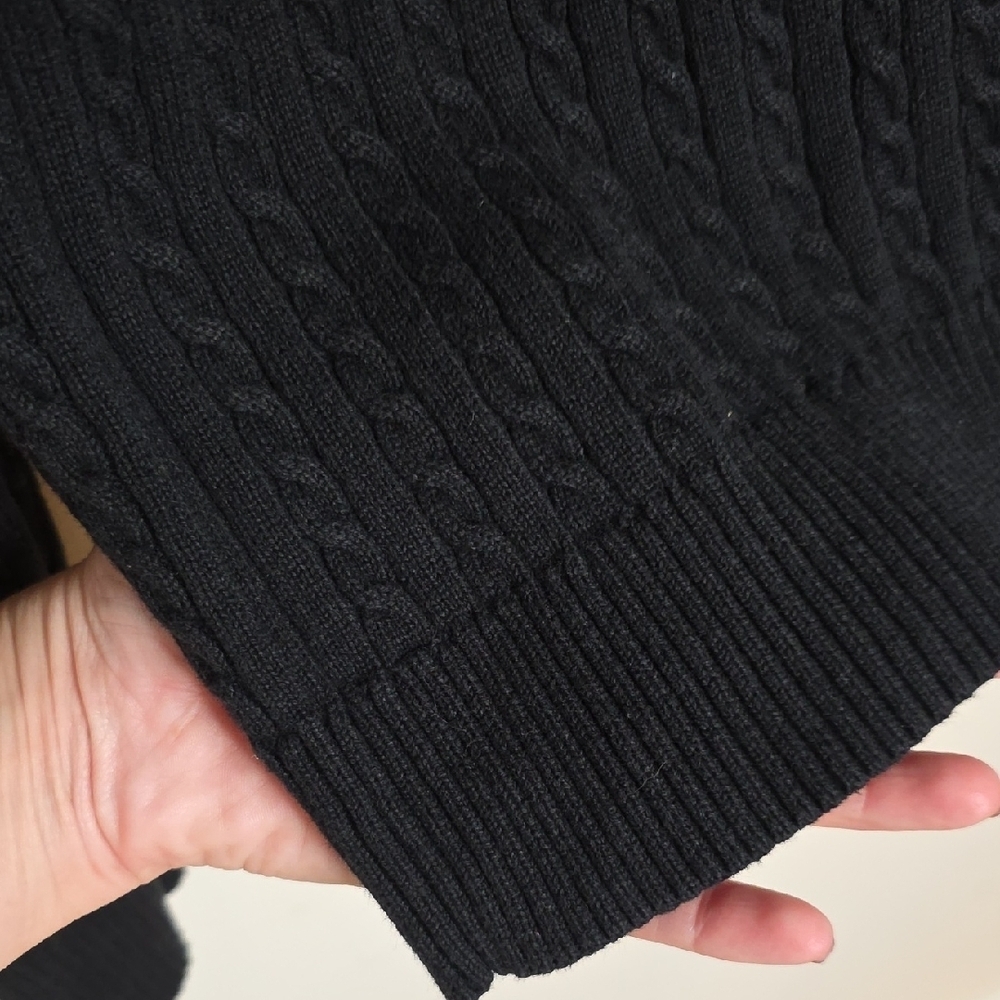 American Living Black Cable Knit Turtleneck Sweater - Picture 4 of 5